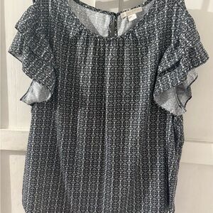 Cooper & Ella Black and White Geometric Blouse